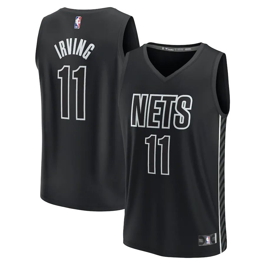 Men Brooklyn Nets #11 Kyrie Irving Fanatics Branded Black Statement Edition 2022-23 Fast Break Player NBA Jersey